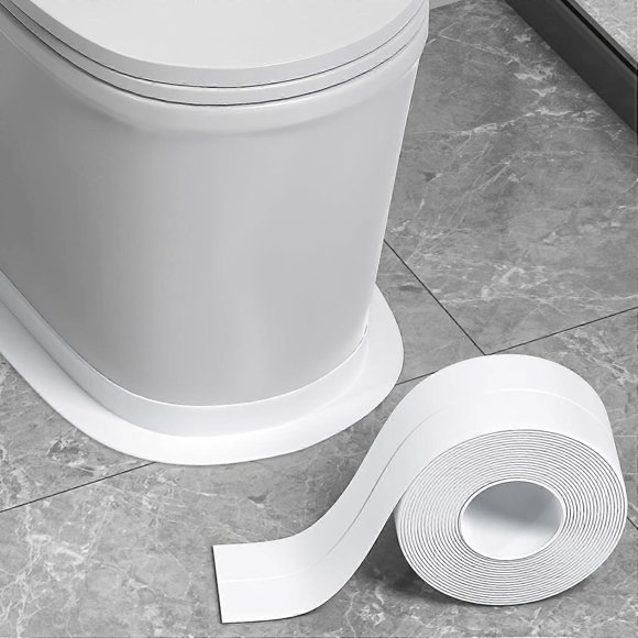 Bath Sealant Strip, Bathroom Sealant, Caulk Strip, Waterproof Simple Seal Tape (126in, White)