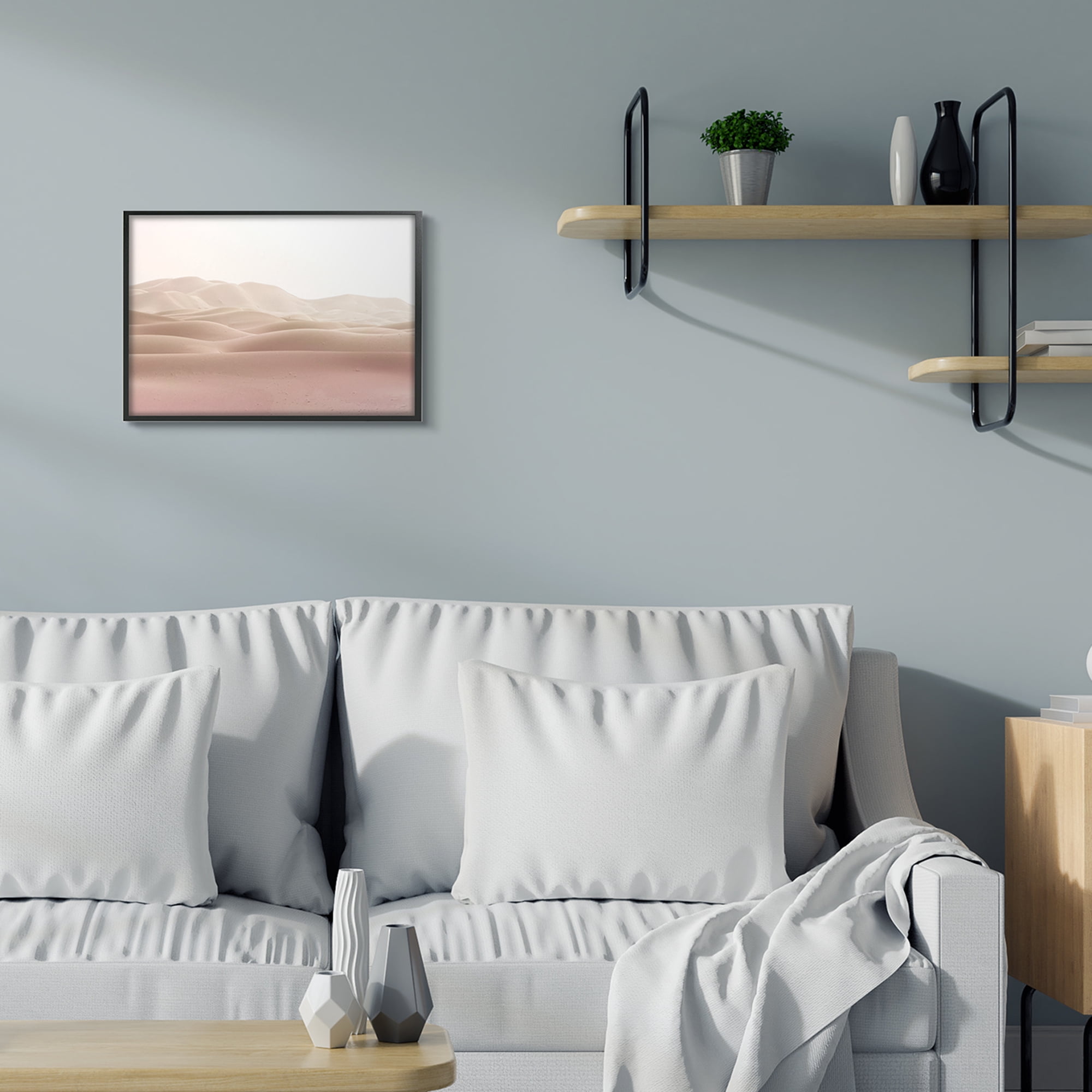 Stupell Industries Desert Sand Dunes Landscape Beige White Sky,16 x 20,Designed by Kim Allen