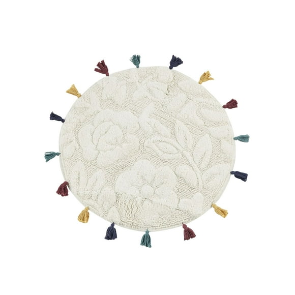 Decor Studio Tapis de Bain à Franges, Blanc, 26