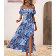 thumbnail image 4 of Fashionable new one-shoulder ruffled printed dress, 4 of 5