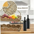 thumbnail image 3 of 2 Layers Scalloped Basket Tray With Handle Rustic Decorative Woven Basket With Scalloped Edge Table Basket Organizer, 3 of 5