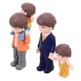 thumbnail image 2 of Figura de resina de padre e hijo, 3 piezas, micropaisaje creativo, decoración para el Día del Padre, adorno en miniatura, adorno de escritorio, 2 of 7