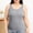 Gray, variant on Women Sleeveless Tank Pajamas Summer Plus Size Built In Chest Pads Airy Relaxed Sleepwear