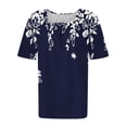 thumbnail image 4 of Camisetas de Cuello Redondo Impreso Gradiente de las Mujeres, Manga Corta Casual Top para el Uso Diario, 4 of 7
