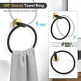 thumbnail image 3 of Juego de accesorios de baño TQKAG negro y dorado de 6 piezas de acero inoxidable, 3 of 8