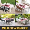 thumbnail image 5 of Valentine's Day Table Cloths for 4 Foot Rectangle Tables, Pink Love Roses Truck Romantic White Patio Waterproof Elastic Fitted Tablecloths, Washable Rectangular Table Cover for Camping, 5 of 8