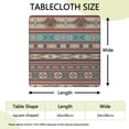 thumbnail image 2 of Brown Geometric Triangle Diamond Pattern Square Fitted Tablecloth with Elastic Edge,Square Table Cover,Washable Elastic Table Cover for Home Kitchen Party Decor 34"x34", 2 of 6