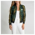 thumbnail image 4 of Women's Cuce  Green Green Bay Packers Slim Fit Sequin Striped Full-Zip Bomber Jacket, 4 of 4
