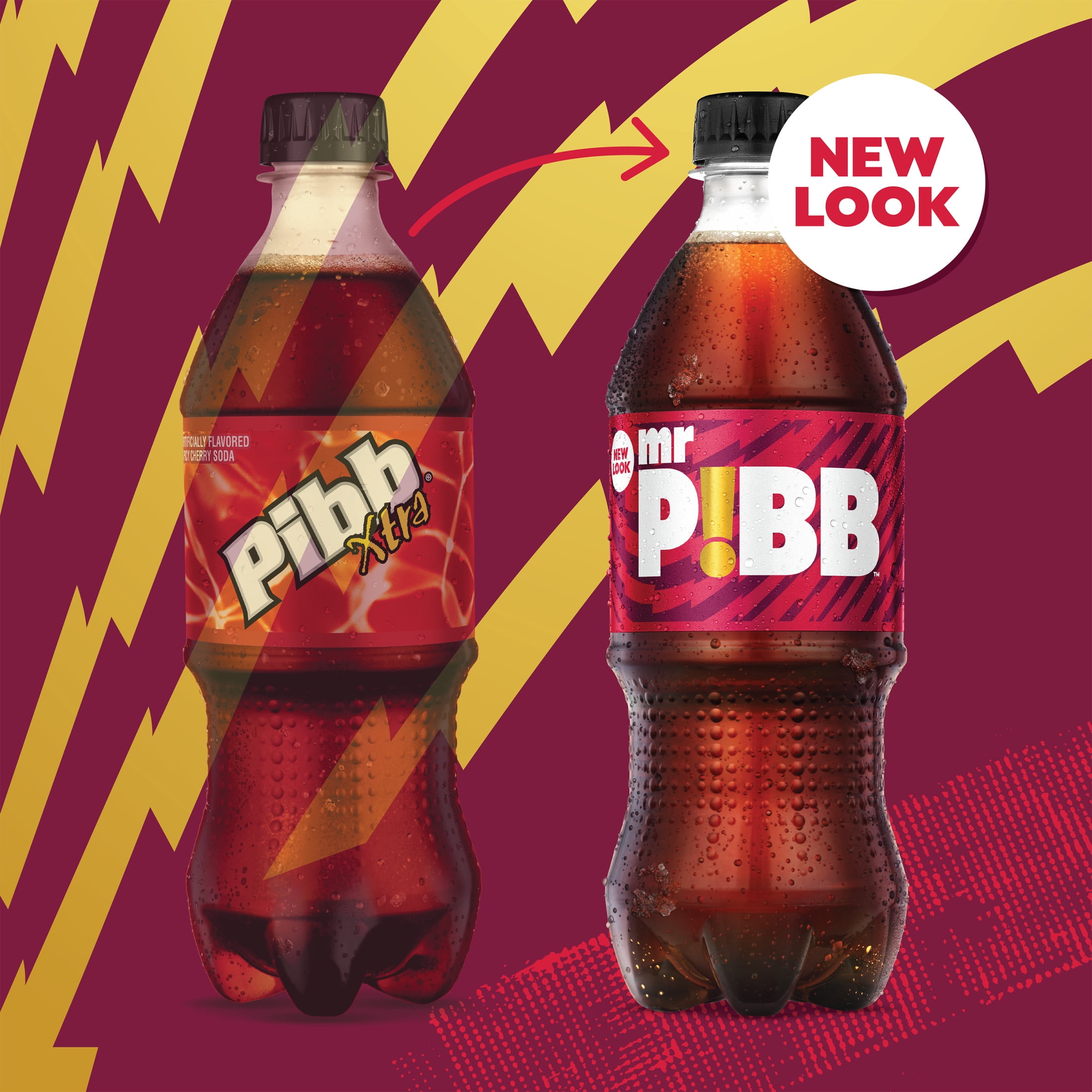 (5 pack) Mr. Pibb Cherry Soda Pop Bottle, 20 fl oz