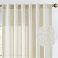 thumbnail image 1 of Curtainking Linen Curtains Beige Curtains with Lace Trim for Living Room 63 Inch Long Rustic Farmhouse Curtains Rod Pocket Light Filtering Drapes Bedroom Window Curtain 2 Panels, 1 of 8
