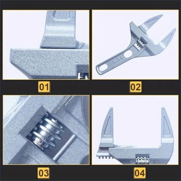 Heavy Duty Wide Jaw Adjustable Wrench, 6-68mm Crescent Wrench Tool, Adjustable Spanner for Plumbing, Pipe Repair, Nuts, Bolts and Household Maintenance
