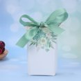 thumbnail image 2 of KAKOWELY 20pcs European Style Creative Candy Gift Box Fashion Sweet Packing Case for Wedding Party (Green Sakura, With Silk Ribbon),4.72"X3.94"X1.65", 2 of 4