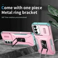 thumbnail image 5 of For Samsung Galaxy A14 5G Slim Fit Shockproof Hybrid with Slide Camera Cover & Rotated Ring Kickstand, [Military-Grade] Phone Case For Samsung Galaxy A14 5G 6.6",Pink Green,For Galaxy A14 5G, 5 of 5