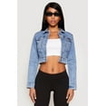 thumbnail image 2 of Womens WAX Mineral Wash Cropped Denim Jacket, 2 of 5