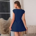 thumbnail image 5 of Women's Square Neck Cap Sleeve Fully Lined Mini Dress Zipper A Line Party Club Dresses, Mother of The Bride Dresses, Formal Wedding Guest Dress(Blue,S), 5 of 5
