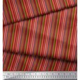 thumbnail image 3 of Soimoi Red Rayon Crepe Fabric Vertical Stripe Print Fabric by Yard 46 Inch Wide, 3 of 3