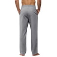 thumbnail image 4 of Inglocry Men's Casual Linen Cotton Pants Elastic Waist Summer Beach Trousers Lightweight Yoga Vacation Pants with Pockets Gray 2XL, 4 of 5