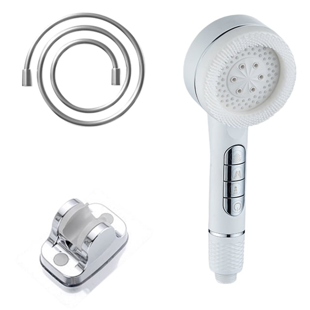 Metal Shower Head Filter, P Pressurized Spray Head, Multi-Function Filtered Pressurized Shower Head, 4 Spray Modes with Water Stop, Built-In Filter Cartridge & Brush, by Goohae
