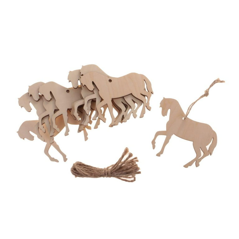 20 Pack Wooden Train Cutouts With Ropes – Blank DIY Crafts For Wedding, Birthday, Christmas Decor