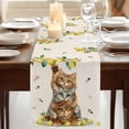 thumbnail image 3 of Table Runners 70 Inches Long Dress Scarves, Lemons Cats Farmhouse Coffee/Dining/Kitchen Table Decor, Holiday Table Runner, Summer Rustic Botanical Fruits Burlap 13x70 Inch, 3 of 9
