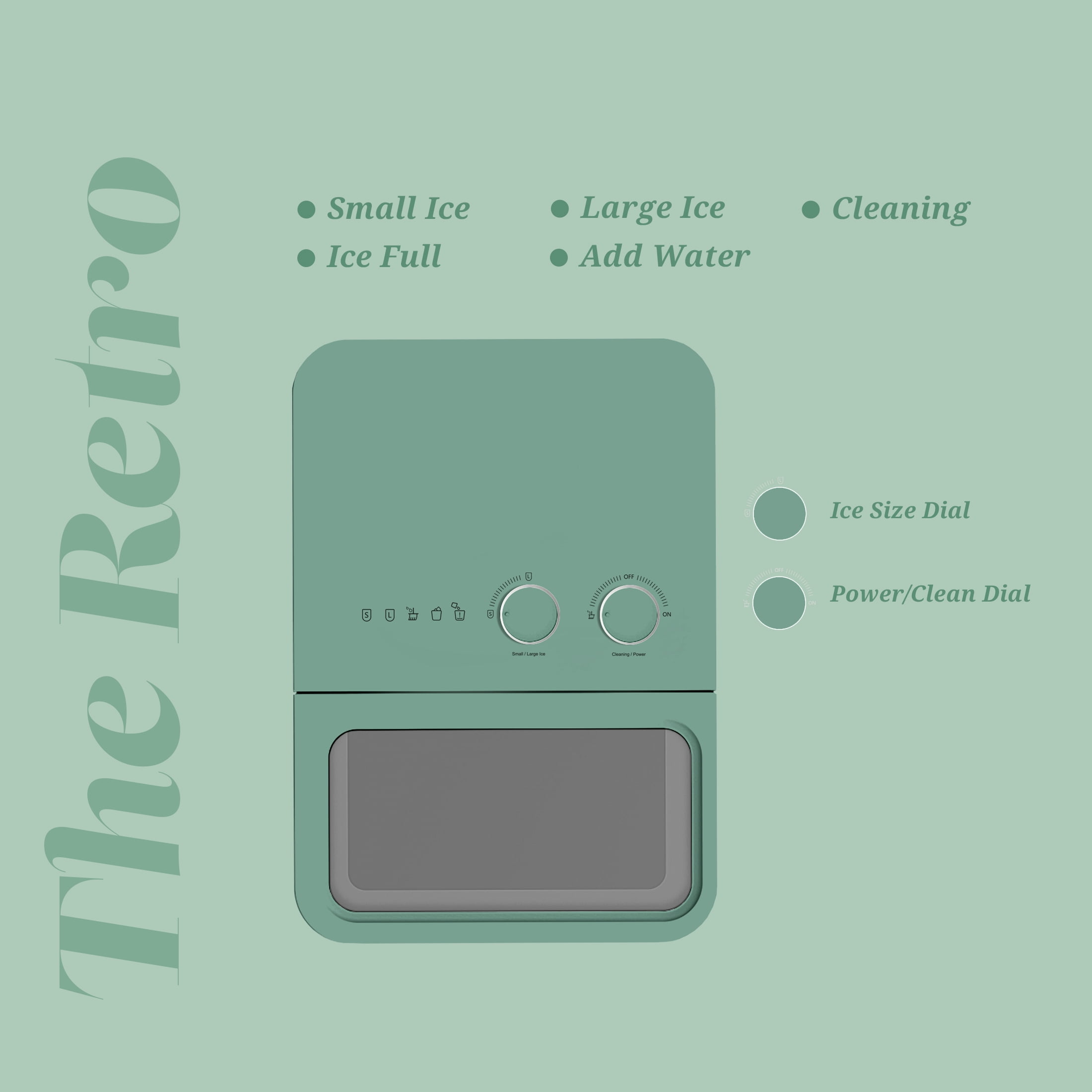 Orgo 26 lbs Capacity Retro Countertop Ice Maker
