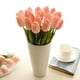 thumbnail image 2 of PTOOTP Tulipanes artificiales de tacto real, flores de tulipán de imitación para decoración de bodas, fiestas, balcones, patios y bares., 2 of 8