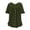 Army Green, variant on Zpanxa Ruffle Detail Button Top, Women's Ramie Short Sleeve Blouse, Pure Color Relaxed Fit for Spring