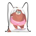 thumbnail image 1 of Xecao Sloth with Donuts1 Pattern Sports Drawstring Backpack - String Swim Gym Bag with Wet Proof Pocket for Women&Men-Medium, 1 of 6