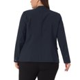 thumbnail image 4 of DARING DIVA Women's Plus Notched Lapel Long Sleeve Office Work Blazer Jacket 2X Navy Blue, 4 of 6