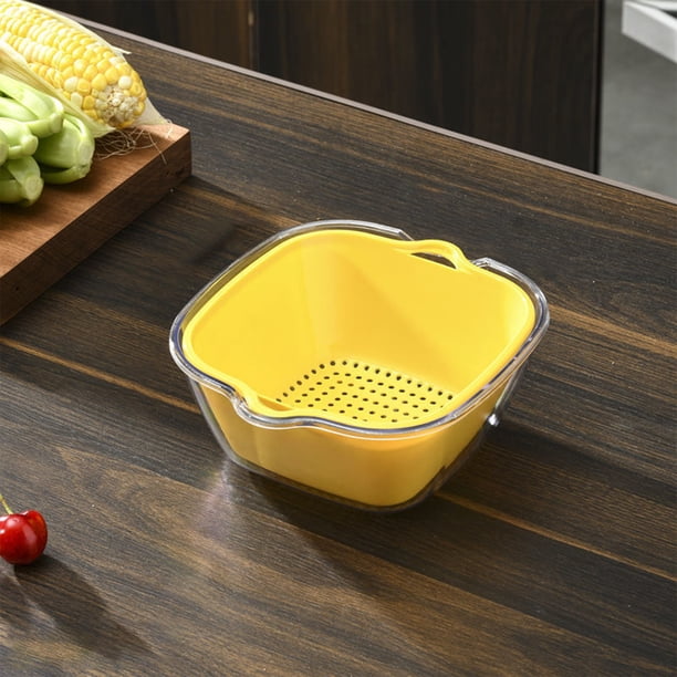 Almacenamiento y organización de la cocina, cesta organizadora de cocina, escurridor de plástico apto para alimentos, contenedor de almacenamiento que ahorra espacio para verduras, cesta de drenaje de