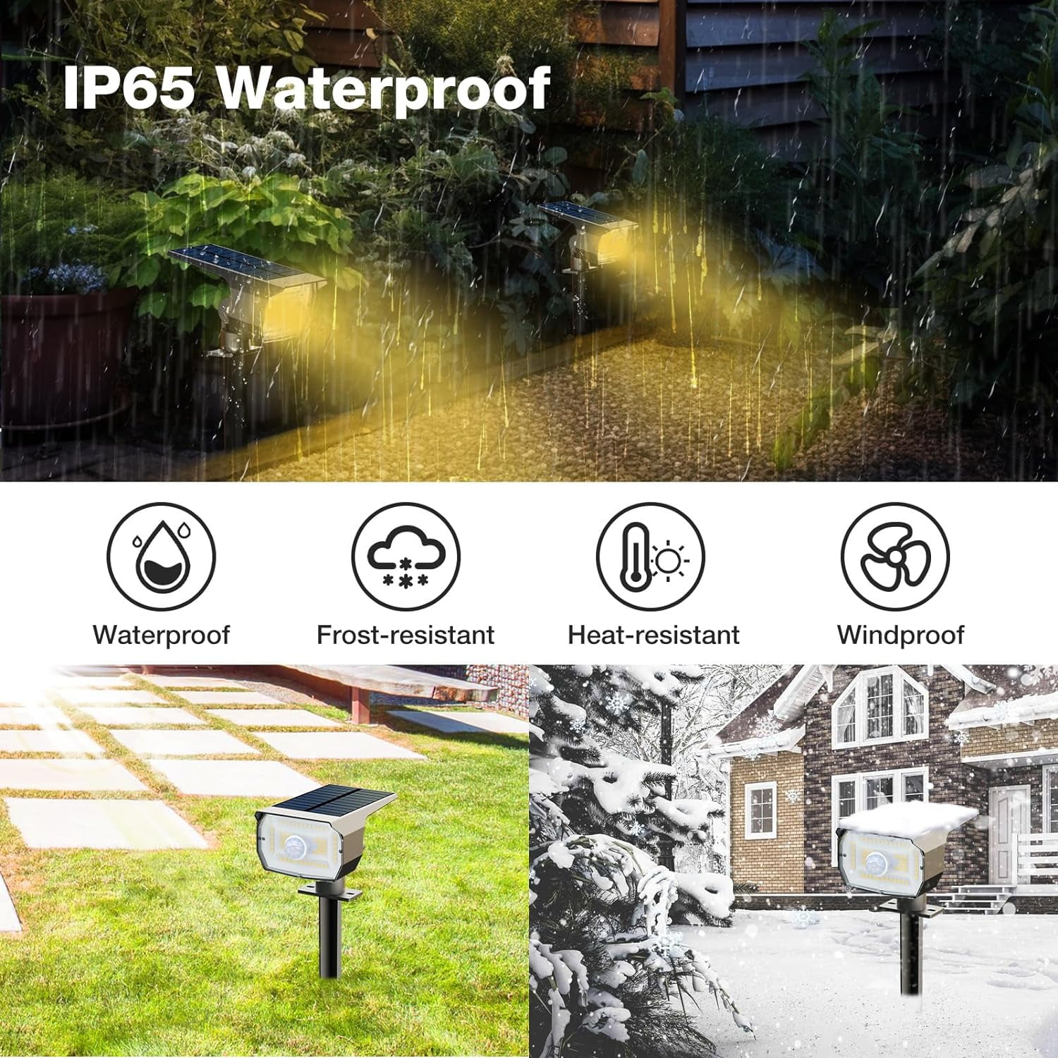 Nipify 1 Pack Solar Lights Outdoor Motion Sensor (Cool White), Outdoor Solar Spot Lights, Solar Spot Lights Outdoor Brightest