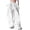 White 01, variant on Karymi Womens Shorts Solid Layered Ruffle Skirt Overlay Cargo Pants, Lace Spliced Side Decor, Drawstring Cuffed Ankle Hem Streetwear Pants With Pockets Womens Shorts