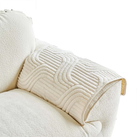 Couch Cover,Velvet Plush Couch Sofa Cover Fuzzy Accent Soft Couch Mat with Geometric Textured Boho Slipcovers Washable Anti-Slip Sofa Slipcover Protector for Dogs Pet