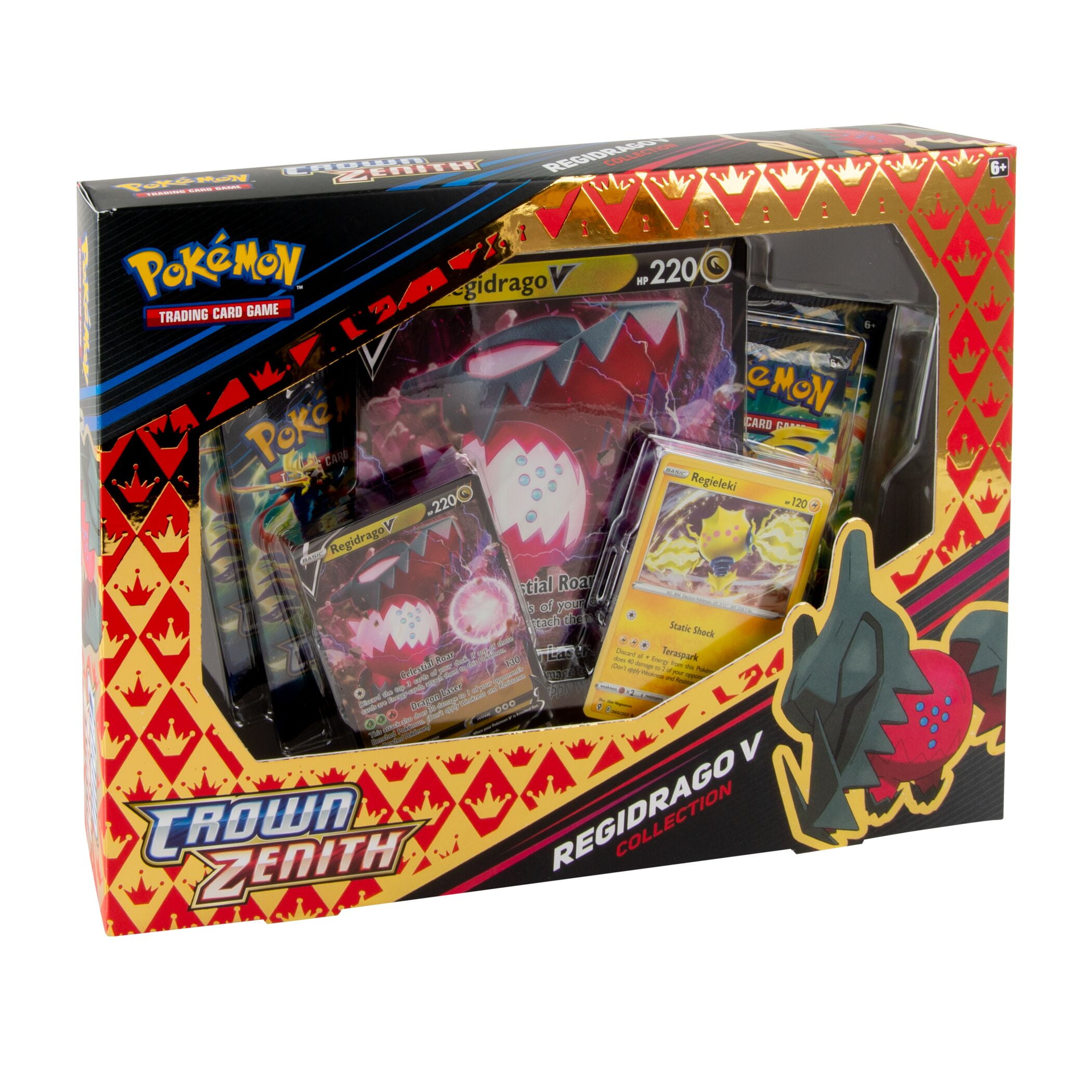 Set of 5 Pokémon card packs and 5 boxes Pokémon Trading Card Games SAS12.5 Crown Zenith Regidrago V