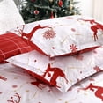 thumbnail image 4 of Christmas Duvet Cover Queen, Reversible Printed Comforter Cover Set Christmas Holiday Decorative Bedding, Soft Microfiber Red Duvet + 2 Pillow Shams (Christmas Reindeer and Snowflake, Queen), 4 of 9