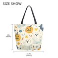 thumbnail image 5 of FORMRS Womens Canvas Tote Bag with Zipper Inner Pocket Shoulder Handbag, Halloween Cute Ghosts, 5 of 7