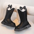 thumbnail image 3 of Eltusu Girls Riding Boots Mid Calf, Bow Warm Winter No Slip Windproof Boots Black Size 9.5 Little Kids, 3 of 8