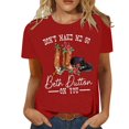 thumbnail image 1 of LUOGENLI T-shirts pour Femmes Mode Décontractée Imprimée Col Rond Manches Courtes Tee Tops Tunique Blouse T-shirts Graphiques TTG Grand Jour de la Saint-Patrick Rouge TG, 1 of 1