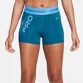 thumbnail image 4 of Nike Pro Women's Mid-Rise 3" Graphic Shorts (US, Alpha, XX-Large, Regular, Regular, Industrial Blue), 4 of 4