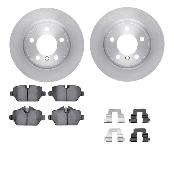 Dynamic Friction Company Rear Brake Rotors with 5000 Advanced Brake Pads includes Hardware 6512-32079