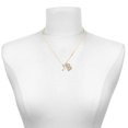 thumbnail image 2 of Delight Jewelry Silver-tone Mini Eighth Note - Large Goldtone Crystal Initial - B - Charm Necklace, 17.5"+2", 2 of 4