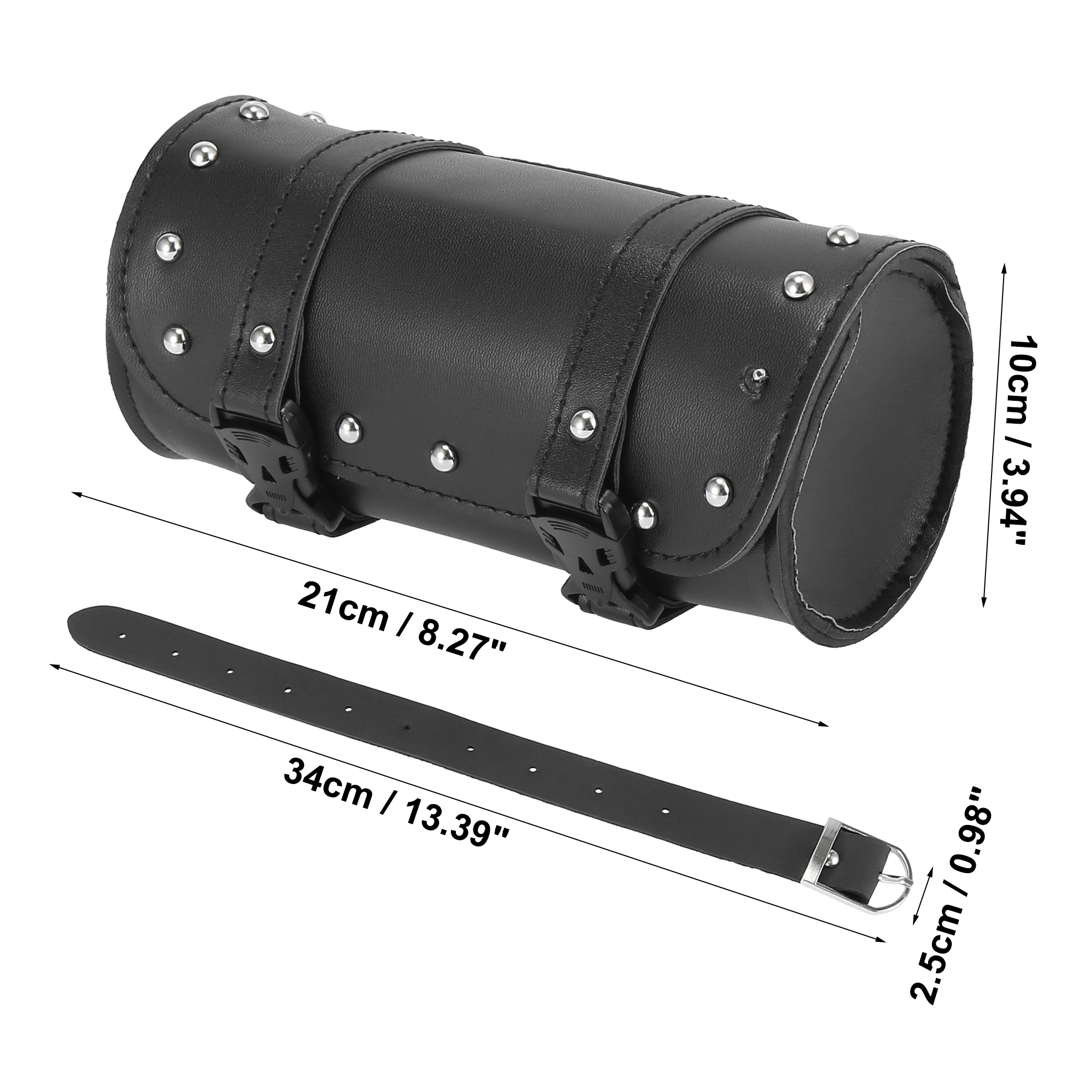Sac à Outils Moto étanche En Cuir Synthétique - Fixation Fourche Ou Selle - Noir - Portable Et Pratique