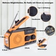 thumbnail image 2 of Hand Crank, 5000mAh Battery, Type C, Weather Alert, Flashlight, Reading Light & SOS Alarm - Perfect for Disaster Prep Emergency Solar Dynamo Radio, 2 of 5