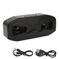 thumbnail image 1 of Altavoz Bluetooth, radio FM, subwoofer HiFi, altavoz inalámbrico con pantalla LED, luz de respiración colorida para viajes en casa, color negro cielo profundo, 1 of 14