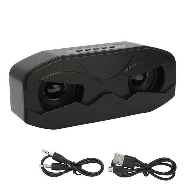 Altavoz Bluetooth, radio FM, subwoofer HiFi, altavoz inalámbrico con pantalla LED, luz de respiración colorida para viajes en casa, color negro cielo profundo