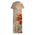 thumbnail image 4 of Ovzne Robes pour Femmes Robe pour Femme Robe Unie Ample Décontractée Mode Robe à Manches Longues Robe à Col à Manches Longues pour Femmes Robe de Vacances à Manches Longues Imprimée Liquidation, 4 of 6