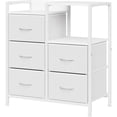 thumbnail image 3 of Lateral File Cabinet with 5 Fabric Drawers - 24.8" Filing Cabinet, Rustic Printer Stand, Office Organizer Cabinet, Fits a4/Letter Files, Under Desk Mobile Rolling Wood Filing Cabinet, 3 of 6