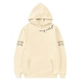 thumbnail image 2 of Lorytime Christmas Hoodies for Girls Boys Printed Sweatshirt Long Sleeve Tops with Pocket Drop Shoulder Pullover Beige 130, 2 of 5