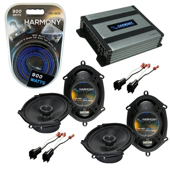 Ford F-250/350/450/550 05-12 OEM Speaker Upgrade Harmony (2) R68 & HA-A400.4 Amp
