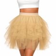 thumbnail image 4 of purcolt Womens Mesh Tutu Skirts A-line Elastic Waist Mini Skirts Tulle Skirt for Cocktail Party Ballet, 4 of 6
